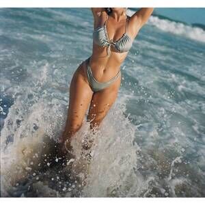 NEW KADIMAH a'ja classic high-leg bikini bottom in seafoam